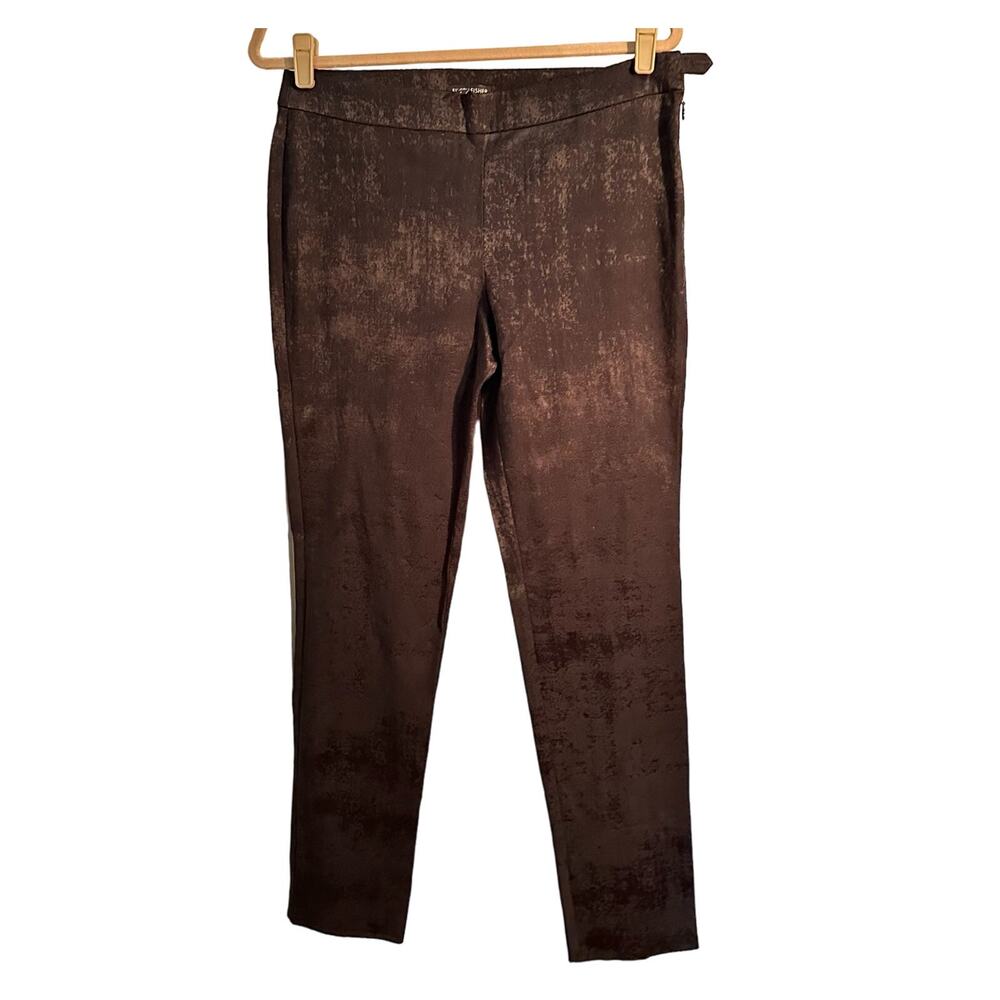 Eileen Fisher Pants Size 6 Fresco Organic Cotton Blend Textured Slim Trousers